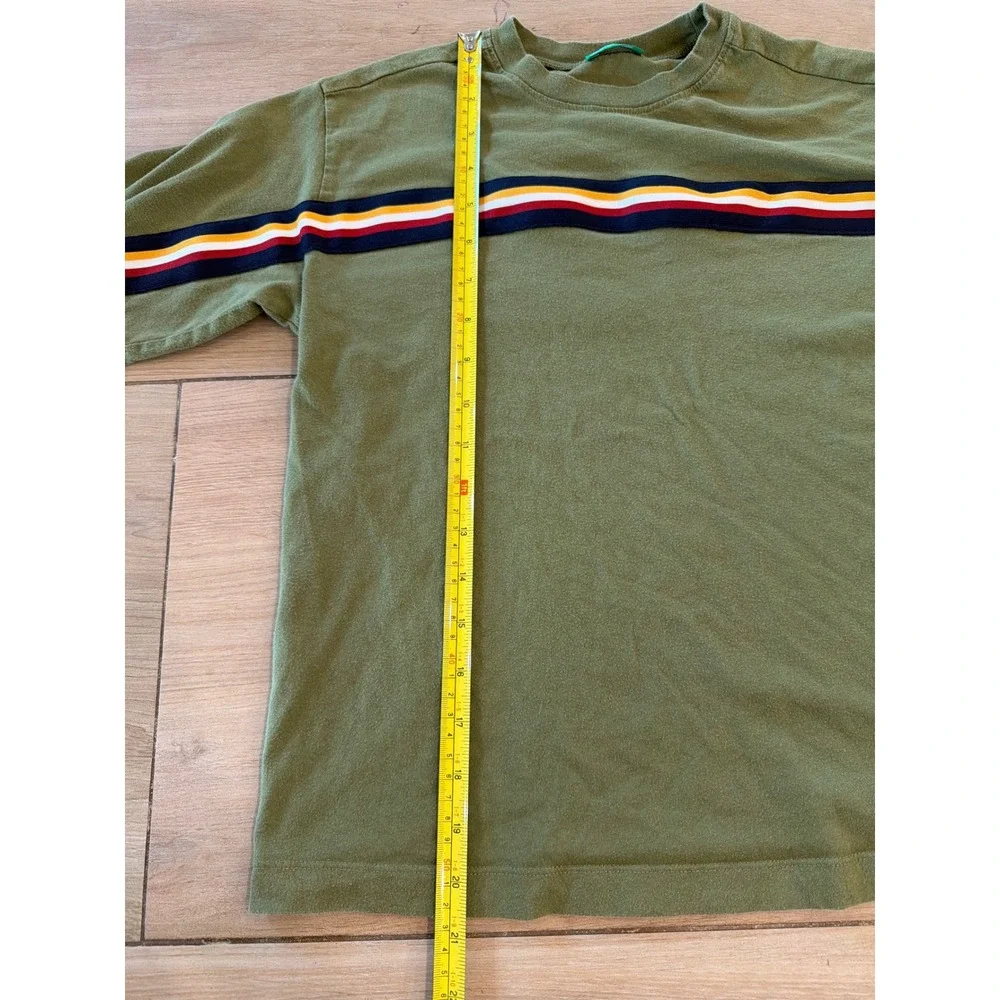 United Colors of Benetton Kids Green Striped Short Sleeve T-Shirt‎ Olive Small